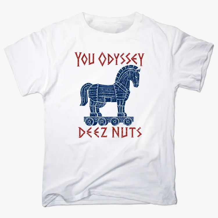YOU ODYSSEY DEEZ NUTS-Men's T-Shirt-White