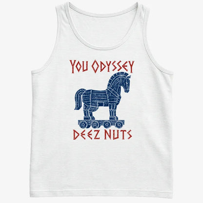 YOU ODYSSEY DEEZ NUTS-Men's Tank Top-White