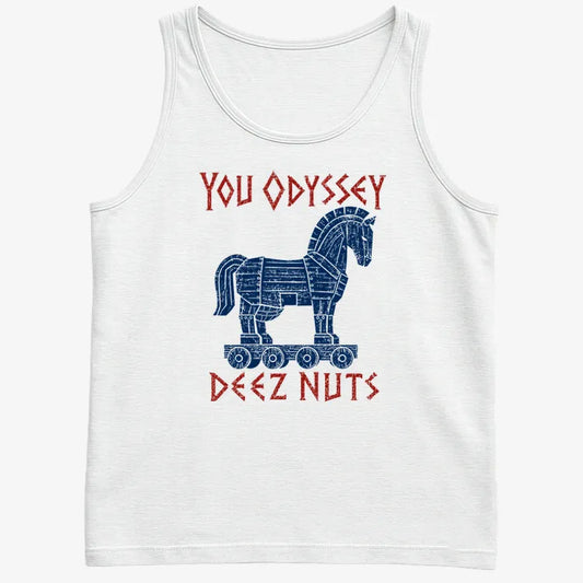 YOU ODYSSEY DEEZ NUTS-Men's Tank Top-White