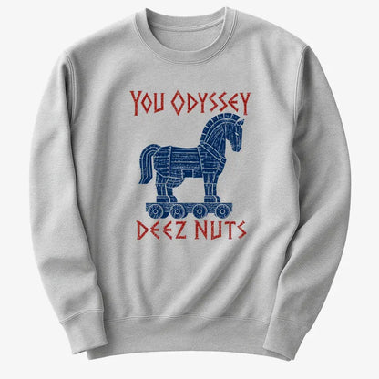 YOU ODYSSEY DEEZ NUTS-Sweater-Gray Heather