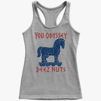 YOU ODYSSEY DEEZ NUTS-Women's Tank Top-Gray Granite