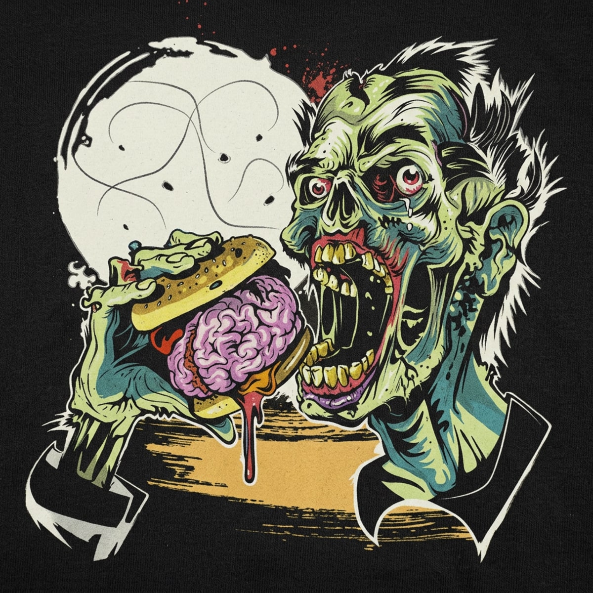 Zombie Burger Full Color detail